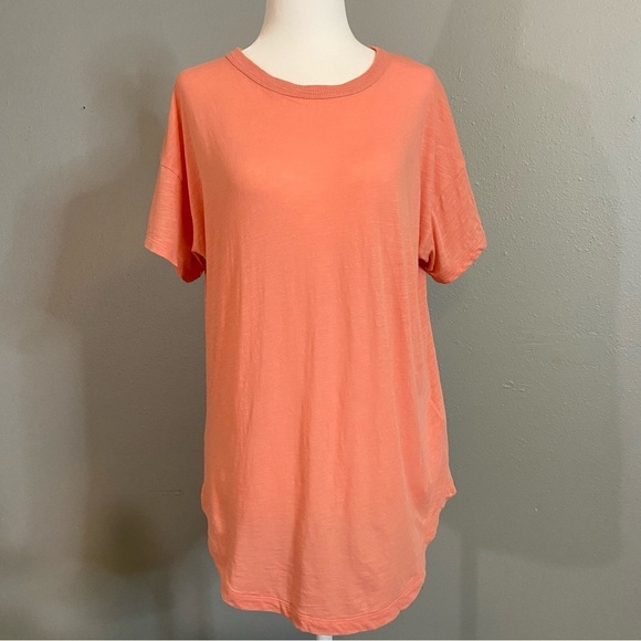Madewell Women's Organic Blend Crew Neck Orange T-Shirt Size Medium - Picture 1 of 10